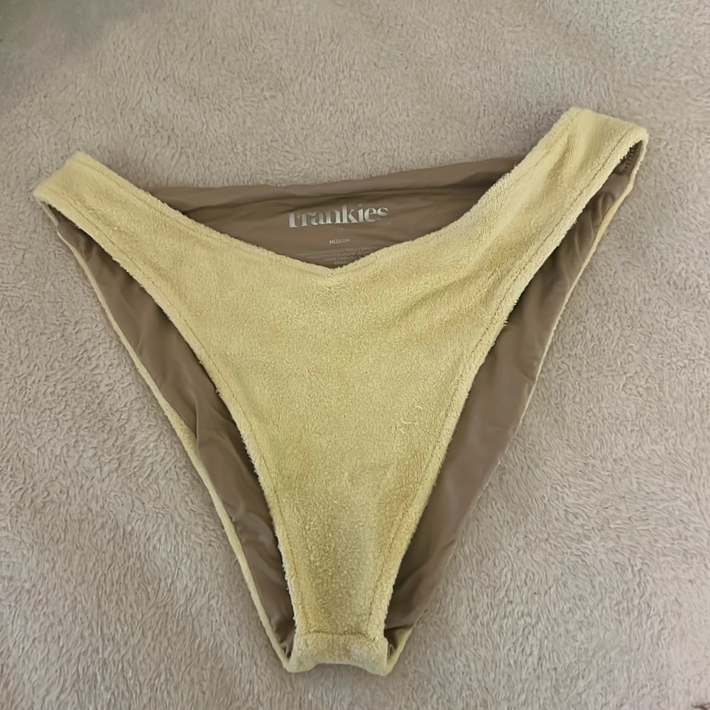 Frankie’s Bikinis Yellow Terrycloth Bottoms